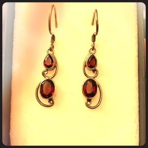Lovely Earrings featuring Garnet set in Sterling